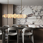 Подвесной светильник с фигурными элементами из белого алебастра Cryptocrystalline Stone варинант исполнения - 9 | Loft Concept в Орле