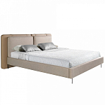 Кровать двуспальная серая с изголовьем из экокожи и ткани Modern Look варинант исполнения - 1 | Loft Concept в Орле