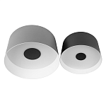 Потолочный светильник с 2-мя цилиндрическими абажурами серого и черного цвета Urban Dome варинант исполнения - 1 | Loft Concept в Орле