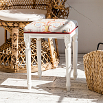 Банкетка одноместная из массива бука бежевая с растительным орнаментом Raffael Beige Floral Banquette варинант исполнения - 7 | Loft Concept в Орле