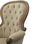 Кресло с мягкой обивкой из светло-коричневого велюра на 4-х деревянных ножках Evelyn Classical Armchair варинант исполнения - 5 | Loft Concept в Орле