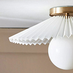 Потолочный светильник с белым плиссированным абажуром Headquarters варинант исполнения - 3 | Loft Concept в Орле