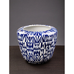 Кашпо с орнаментом в сочетании белого и синего цвета Artistic Flowerpot варинант исполнения - 3 | Loft Concept в Орле