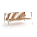 Садовый 2-х местный диван с подлокотниками из тика White варинант исполнения - 5 | Loft Concept в Орле