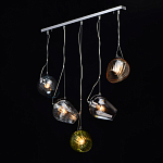 Люстра линейная с 5-ю разноцветными стеклянными плафонами Kaleido варинант исполнения - 3 | Loft Concept в Орле