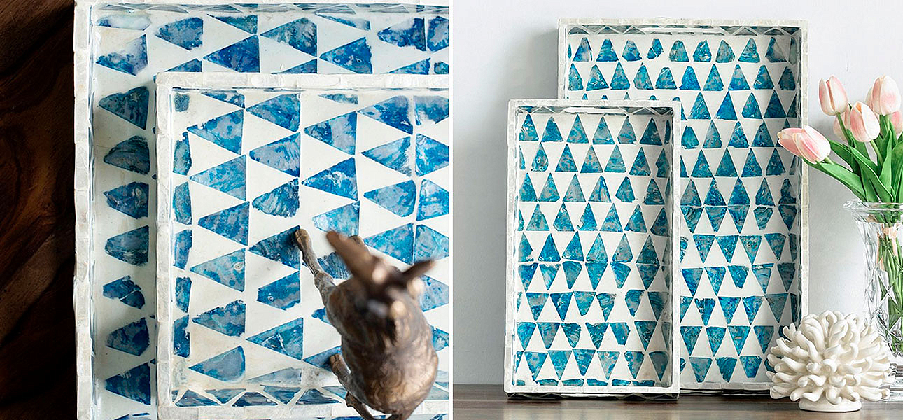 Поднос с инкрустацией Blue Triangle Поднос с инкрустацией Blue Triangle - Loft-Concept в Орле