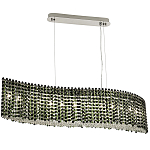 Линейная люстра изогнутой формы с хрустальными подвесками Crystal Art Chrome Green Linear Chandelier варинант исполнения - 2 | Loft Concept в Орле