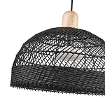 Подвесной светильник с округлым абажуром из черного ротанга Wicker Furniture варинант исполнения - 3 | Loft Concept в Орле