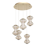 Люстра светодиодная с стеклянными волнообразными плафонами Amphora of Light варинант исполнения - 3 | Loft Concept в Орле