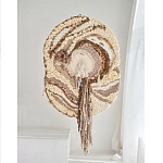 Овальный Современный Гобелен Абстракция в бежевых тонах Shallow варинант исполнения - 4 | Loft Concept в Орле