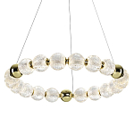 Люстра подвесная кольцевая с прозрачными рифлеными шарообразными плафонами Crystal Globule варинант исполнения - 1 | Loft Concept в Орле