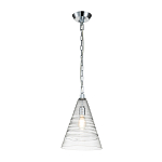 Подвесной светильник с прозрачным рельефным стеклянным плафоном в форме конуса Feiss варинант исполнения - 2 | Loft Concept в Орле