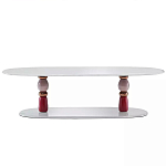 Дизайнерский журнальный стол на 2-х фигурных ножках с подстольем Lycad варинант исполнения - 1 | Loft Concept в Орле