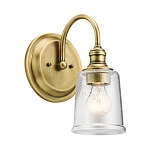 Бра с прозрачным стеклянным абажуром в форме цилиндра Kichler варинант исполнения - 7 | Loft Concept в Орле