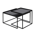 Комплект столиков с квадратными столешницами черные Black Table Combination варинант исполнения - 1 | Loft Concept в Орле