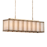 Люстра прямоугольная с каркасом золотого цвета Soft Glow Lamps варинант исполнения - 2 | Loft Concept в Орле