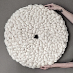 Панно на стену из шерсти мериноса Белый Круг  варинант исполнения - 4 | Loft Concept в Орле