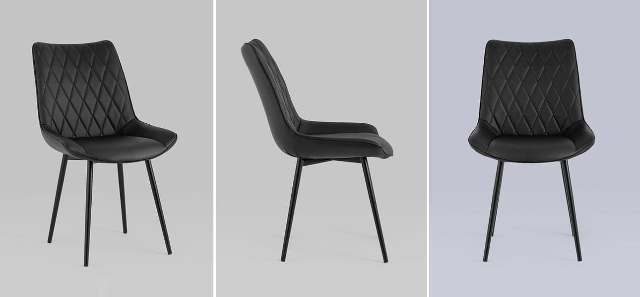 Стул Seoul S Chair Черная Экокожа Стул Seoul S Chair Черная Экокожа - Loft-Concept в Орле