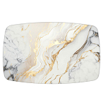 Обеденный стол с прямоугольной столешницей из стекла на черных металлических ножках White Marble варинант исполнения - 2 | Loft Concept в Орле