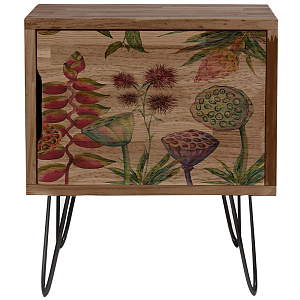 Тумба с цветочным изображением Floral Wood Nightstand