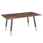 Стол обеденный с коричневой прямоугольной столешницей из керамики на четырех металлических ножках Brown Ceramics варинант исполнения - 1 | Loft Concept в Орле