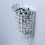 Бра настенное цвета хром с прозрачными квадратными хрустальными подвесками Crystal Regena варинант исполнения - 4 | Loft Concept в Орле