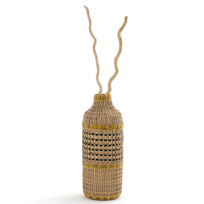 Ваза декоративная из натурального плетеного бамбука Bamboo Decor 42 Бежевый Ваза декоративная из натурального плетеного бамбука Bamboo Decor 42 Бежевый в Орле | Loft Concept
