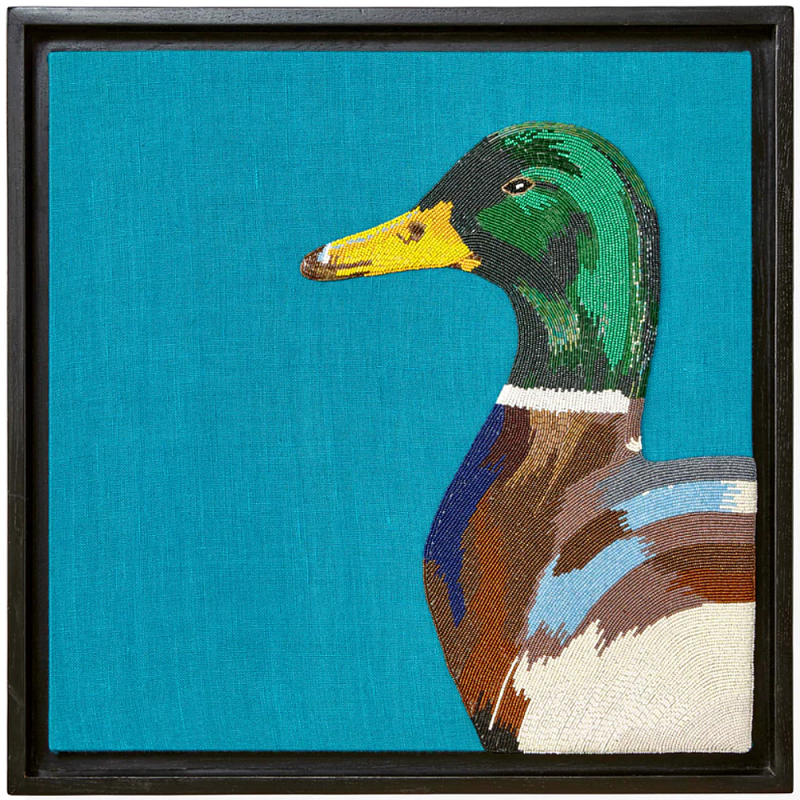 Панно Утка вышитая бисером MALLARD BEADED ART Бирюзовый Зеленый Панно Утка вышитая бисером MALLARD BEADED ART Бирюзовый Зеленый в Орле | Loft Concept