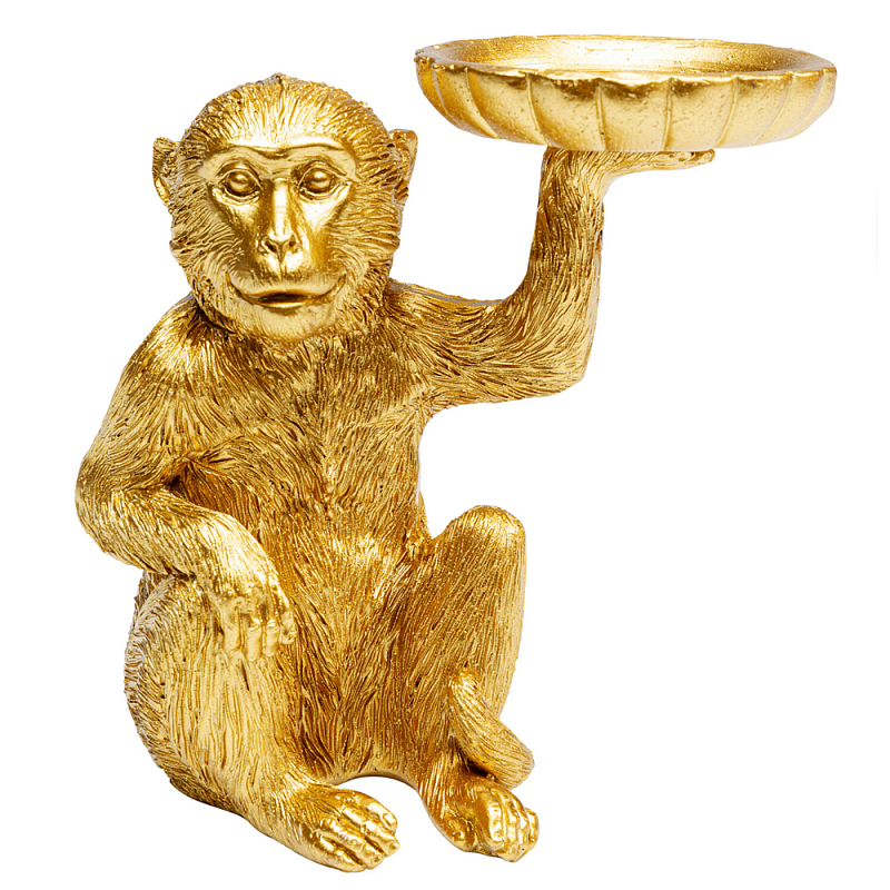 Подсвечник золотая обезьяна с блюдцем Golden Monkey Золотой в Орле | Loft Concept 