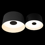 Потолочный светильник с 2-мя цилиндрическими абажурами серого и черного цвета Urban Dome варинант исполнения - 2 | Loft Concept в Орле