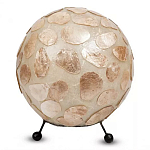 Настольная лампа из перламутра на металлическом каркасе Indonesian Circle варинант исполнения - 2 | Loft Concept в Орле