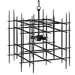 Люстра черная квадратной остроконечной формы Black Square варинант исполнения - 2 | Loft Concept в Орле