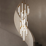 Люстра в современном стиле с 30-ю каскадными светодиодными лампами Golden LED Rain варинант исполнения - 1 | Loft Concept в Орле