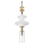 Подвесной светильник со стеклянными элементами и бронзовыми вставками Высота 62 см Gabriel Scott Luna варинант исполнения - 7 | Loft Concept в Орле