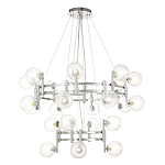 Люстра подвесная с двумя ярусами и 24-ю рельефными прозрачными плафонами из стекла Perforated Glass Bubbles варинант исполнения - 1 | Loft Concept в Орле