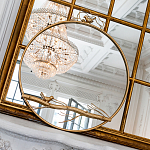 Зеркало настенное в раме золотого цвета с декором птица на ветке Mirror Portal варинант исполнения - 2 | Loft Concept в Орле