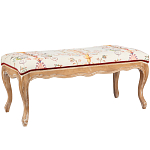 Банкетка из массива бука бежевая с растительным орнаментом Raffael Beige Floral Banquette варинант исполнения - 1 | Loft Concept в Орле