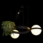 Подвесной светильник с 2-мя шарообразными плафонами и цилиндрическим спотом Light of Еyes варинант исполнения - 7 | Loft Concept в Орле