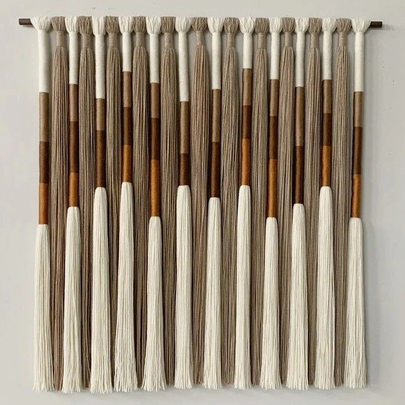 Текстильное Панно Макраме для ресторана Mexico Wall Hanging  Белый Мульти в Орле | Loft Concept 