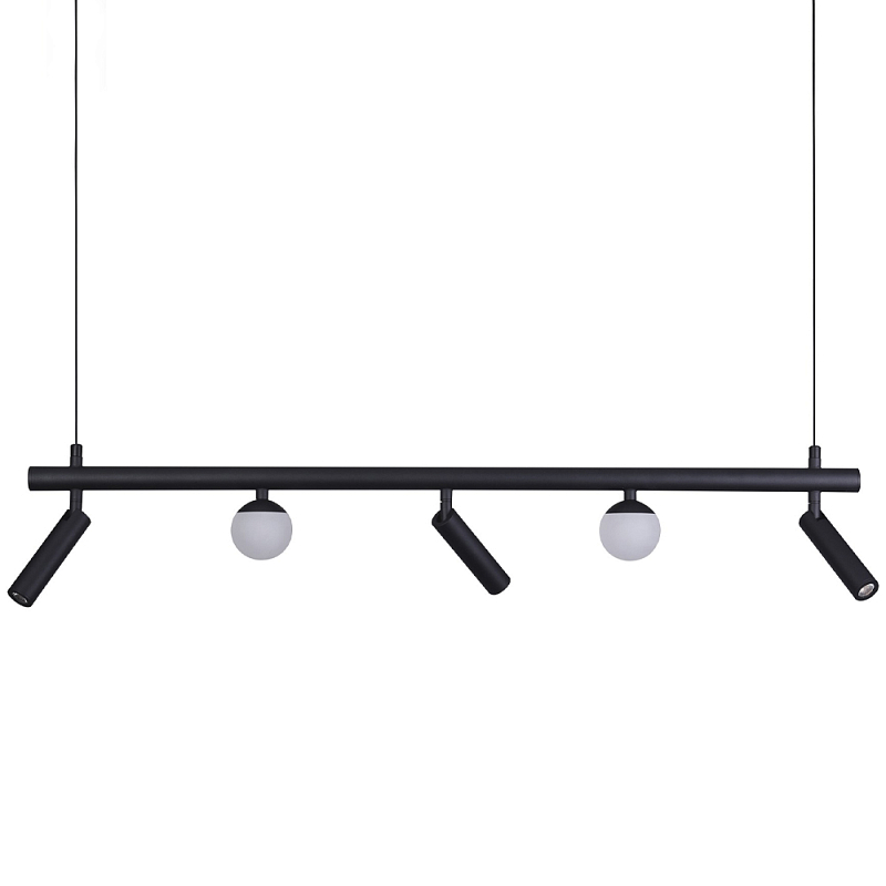 Линейный светодиодный светильник Longo Linear Hanging Lamp Черный Белый Линейный светодиодный светильник Longo Linear Hanging Lamp Черный Белый в Орле | Loft Concept