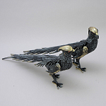 Статуэтка бронзовая пара Фазаны синие Bronze Birds варинант исполнения - 2 | Loft Concept в Орле