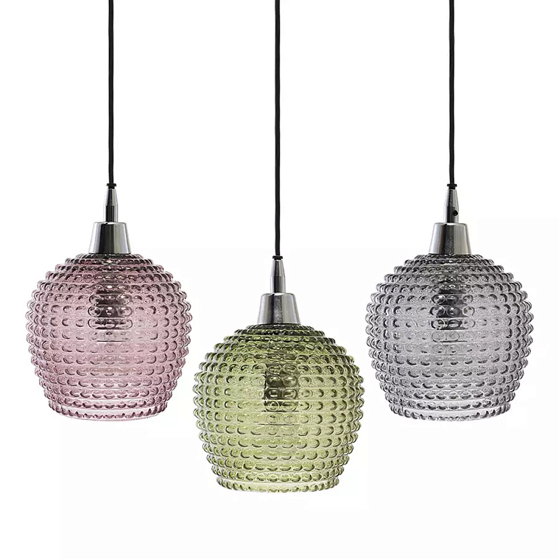 Подвесной светильник каскадный с 3-мя рельефными плафонами Cascade with Relief Lampshades Серый Зеленый Сливовый Черный Подвесной светильник каскадный с 3-мя рельефными плафонами Cascade with Relief Lampshades Серый Зеленый Сливовый Черный в Орле | Loft Concept