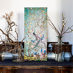 Постер на холсте в стиле шинуазри с изображением сада Chinoiserie Imperial Garden Peacocks on a Tree варинант исполнения - 3 | Loft Concept в Орле