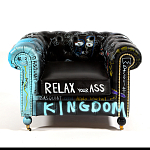 Кресло "Баския и Уорхол" Basquiat Warhol graffiti chair натуральная кожа варинант исполнения - 2 | Loft Concept в Орле