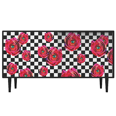 Комод Toiletpaper Roses on check Retro Furniture with a Surreal Mood Комод Toiletpaper Roses on check Retro Furniture with a Surreal Mood