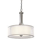 Люстра подвесная с двойным круглым плафоном из органзы и матового стекла Kichler варинант исполнения - 1 | Loft Concept в Орле