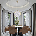 Светодиодный подвесной светильник круглой формы с металлической рамой золотого цвета Marble Glow 47 варинант исполнения - 6 | Loft Concept в Орле