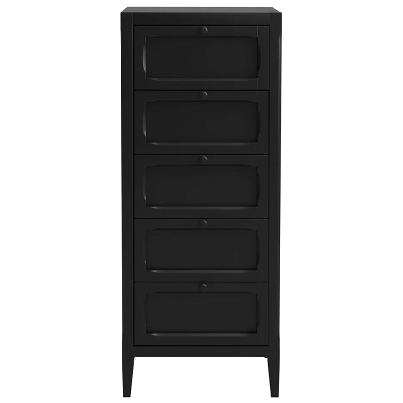 Комод узкий с 5-ю ящиками черный Silva Black Chest of Drawers Черный Комод узкий с 5-ю ящиками черный Silva Black Chest of Drawers Черный в Орле | Loft Concept
