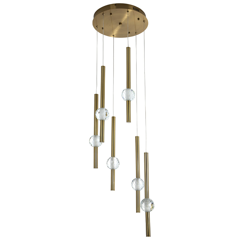 Каскадная люстра Celestin Spheres Brass Chandelier Прозрачный Латунь Каскадная люстра Celestin Spheres Brass Chandelier Прозрачный Латунь в Орле | Loft Concept