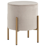 Бежевый пуф на золотистых ножках SANJAY варинант исполнения - 1 | Loft Concept в Орле